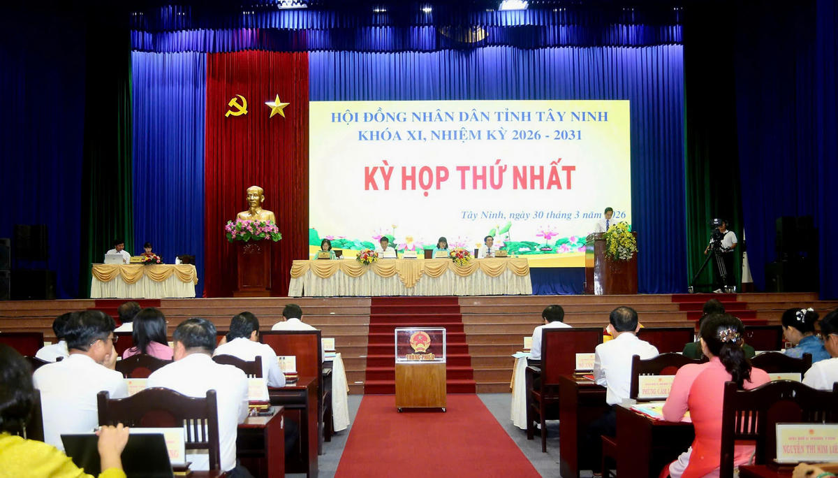 HĐND tỉnh Tây Ninh khai mạc kỳ họp thứ nhất khoá XI, nhiệm kỳ 2026-2031. Ảnh: H.D.