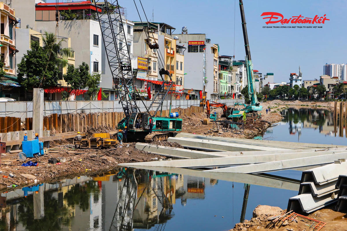 Hình ảnh dự án cải tạo hạ lưu sông Kim Ngưu.