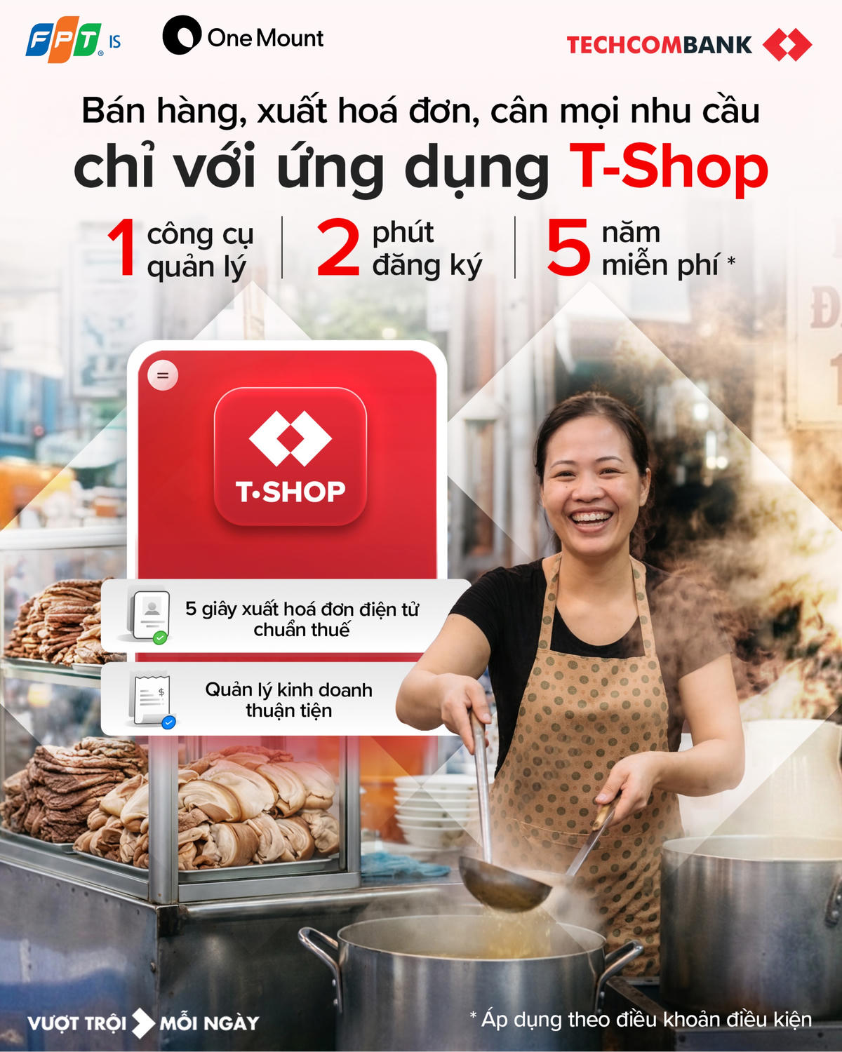Techcombank ra mắt ứng dụng T-shop giúp hộ kinh doanh quản lý bán hàng vượt trội: 2 phút đăng ký, 5 năm miễn phí