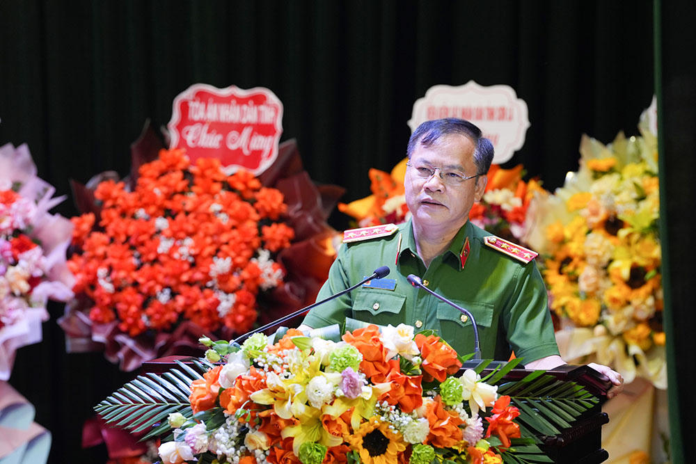 Thượng tướng Nguyễn Văn Long, Thứ trưởng Bộ Công an phát biểu tại Lễ công bố. Ảnh: CT-TH.