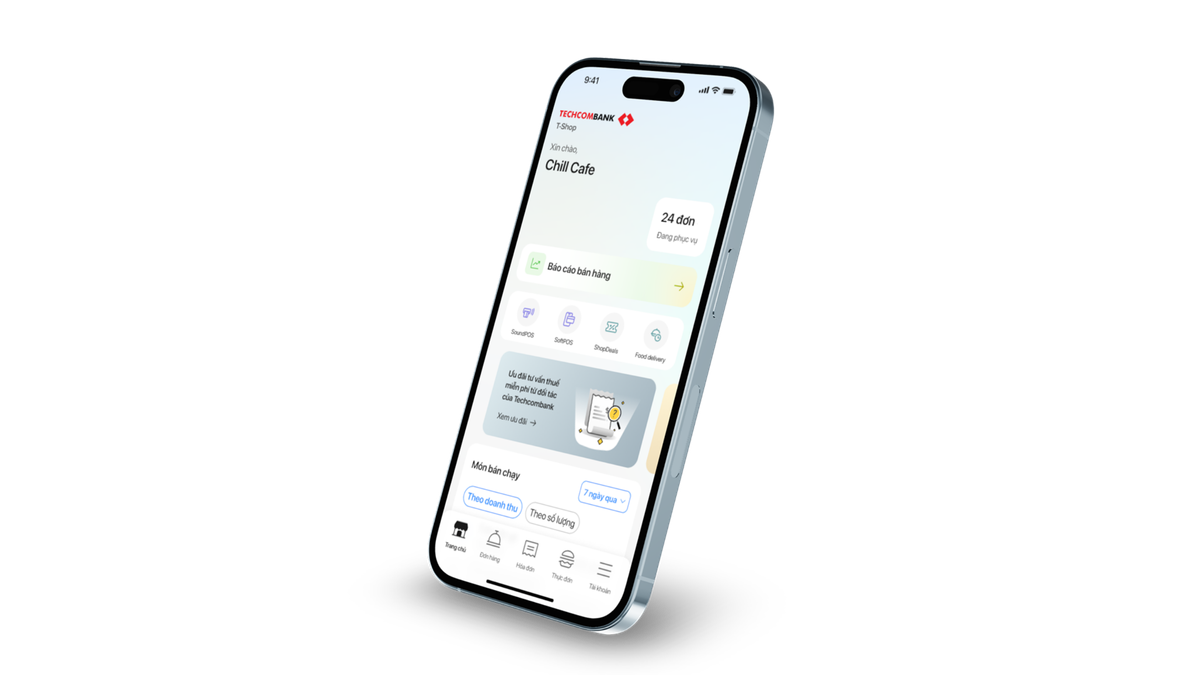 Techcombank ra mắt ứng dụng T-shop giúp hộ kinh doanh quản lý bán hàng vượt trội: 2 phút đăng ký, 5 năm miễn phí