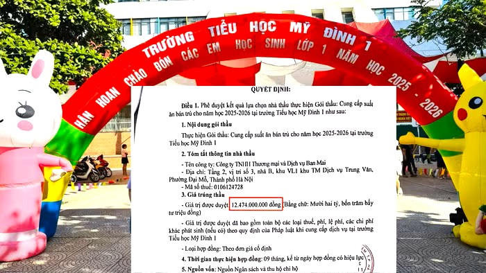 Công ty TNHH thương mại và dịch vụ Ban Mai trúng gói thầu gần 12,5 tỷ đồng tại Trường Tiểu học Mỹ Đình 1.