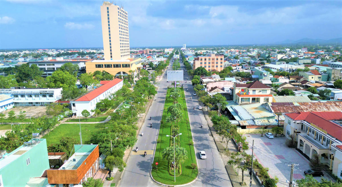 Một góc phường Tam Kỳ nhìn từ trên cao. Ảnh: Tấn Thành.