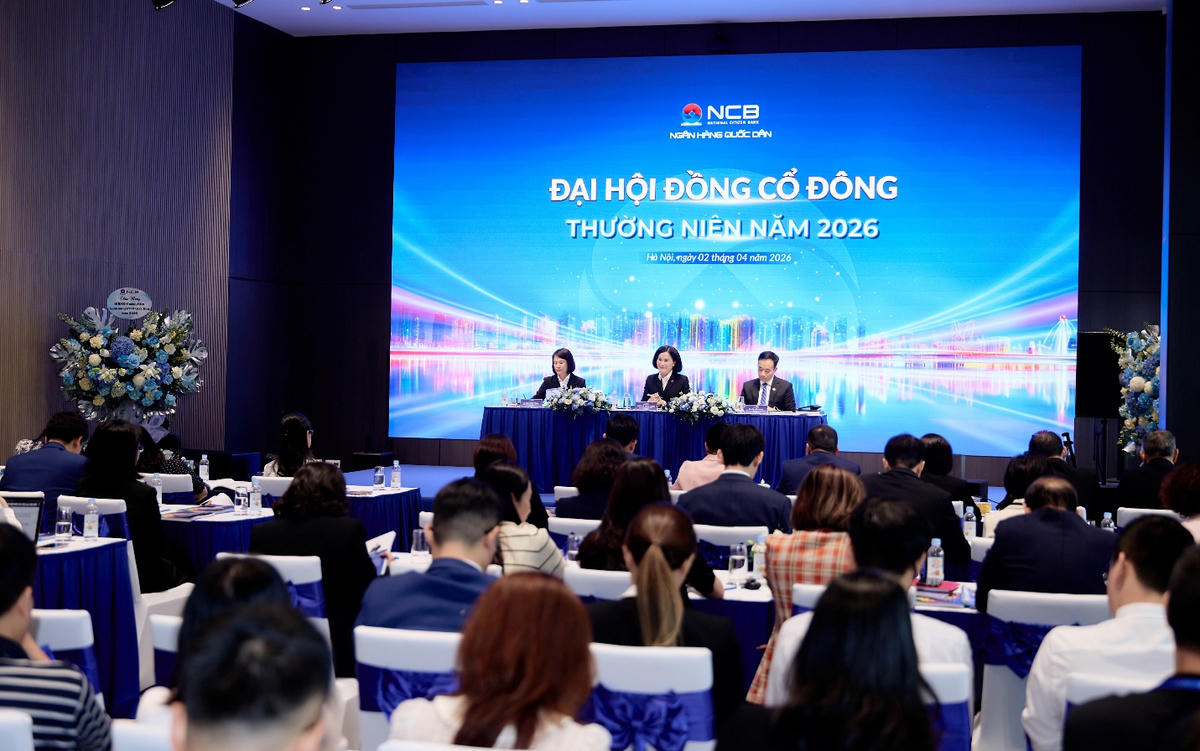 Toàn cảnh Đại hội đồng cổ đông thường niên 2026 của Ngân hàng TMCP Quốc Dân.