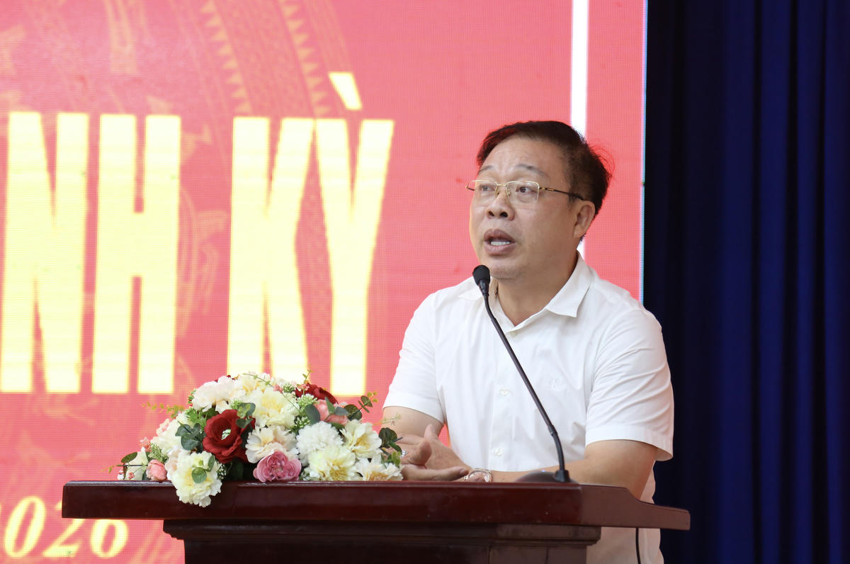 ThS. BS Trần Thế Vinh - Giám đốc CDC An Giang phát biểu tại buổi giao ban báo chí. Ảnh: Thanh Tiến