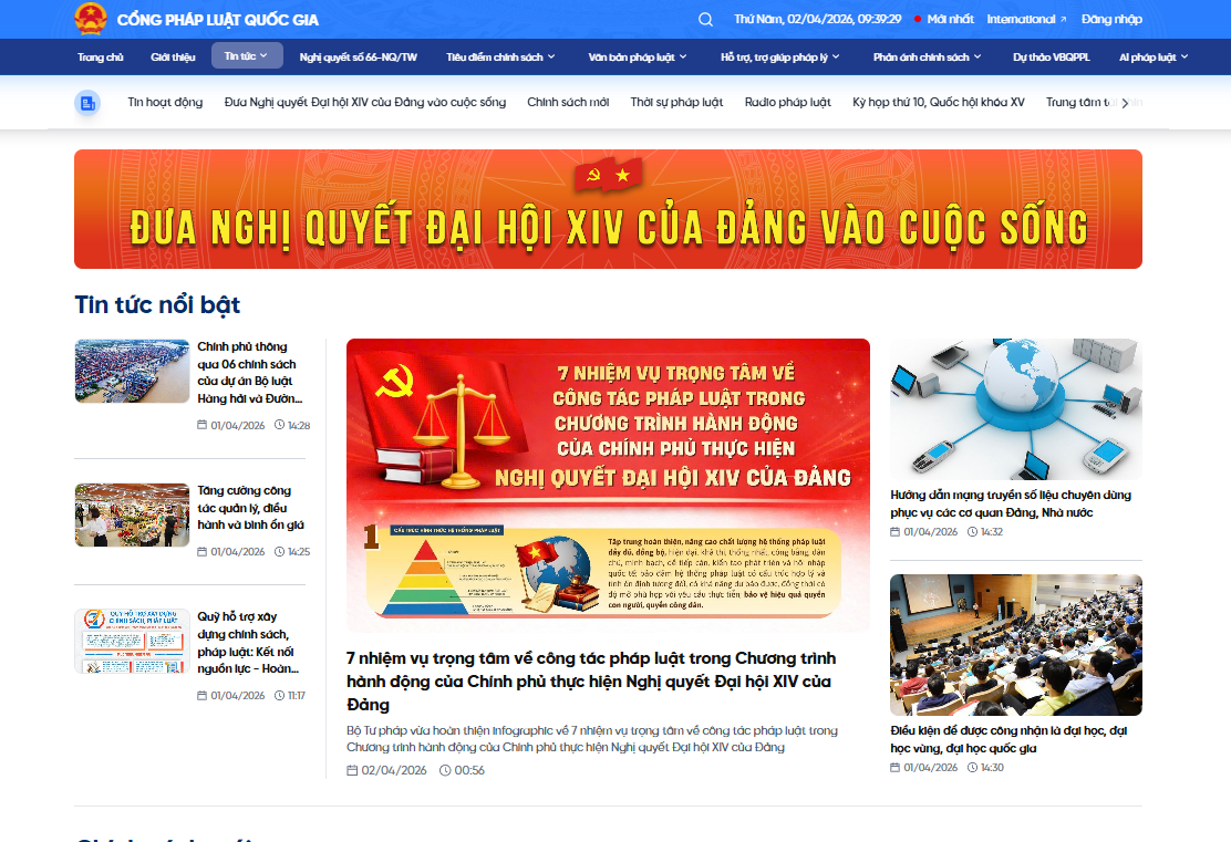 Cổng Pháp luật quốc gia - Nền tảng số đưa pháp luật đến gần người dân