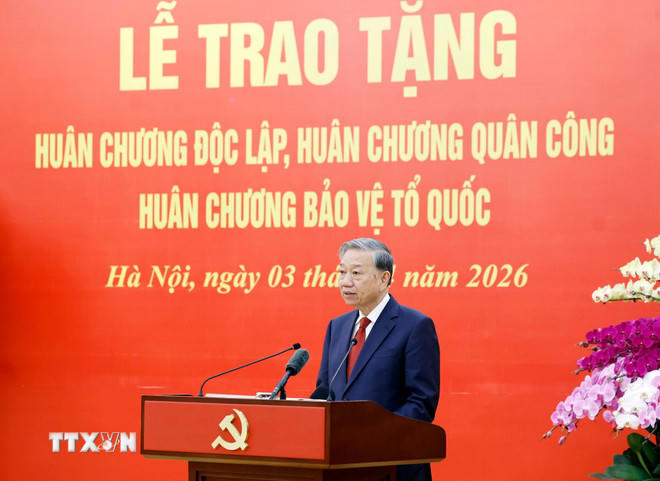Tổng Bí thư Tô Lâm phát biểu. (Ảnh: Thống Nhất/TTXVN).