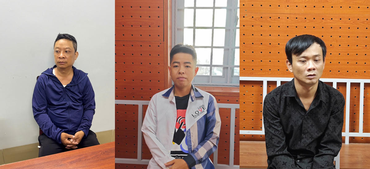 03 đối tượng (theo thứ tự từ trái qua phải): Nguyễn Văn Linh, Trần Ngọc Huyền và Nguyễn Văn Trường Giang Anh.