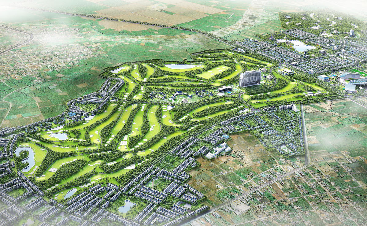 Một góc phối cảnh&nbsp;Lễ khởi công Quần thể đô thị nghỉ dưỡng, giải trí và sân golf FLC Pleiku Golf Club & Luxury City Resort. Ảnh: CV.