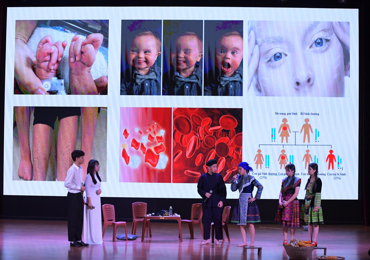 Hình ảnh tuyên truyền về những hệ lụy của tảo hôn và hôn nhân cận huyết gây ra.