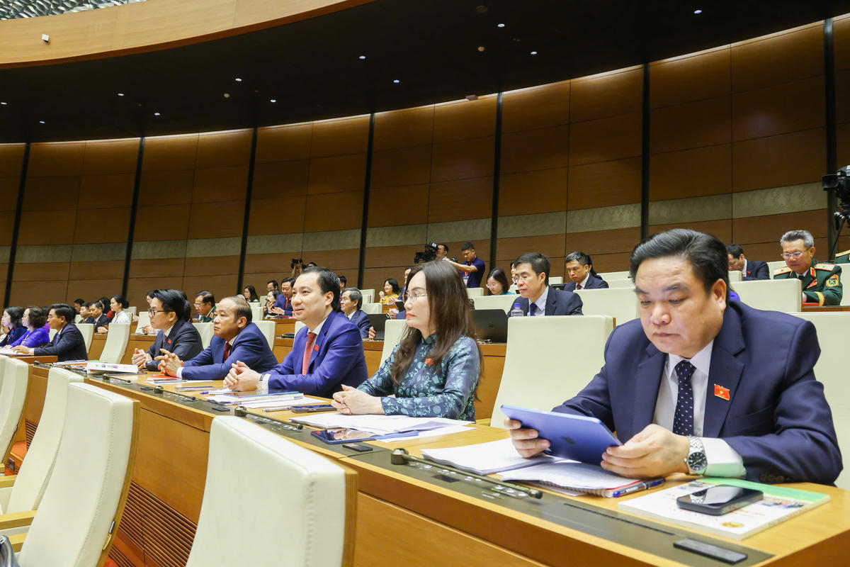 Các đại biểu Quốc hội khoá XVI tham dự phiên khai mạc Kỳ họp thứ Nhất (Ảnh: Quang Vinh)