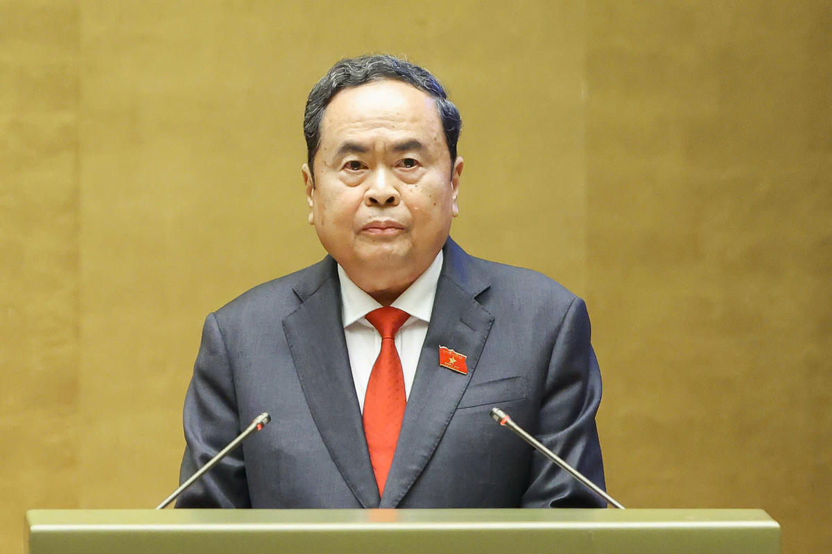 Chủ tịch Quốc hội khoá XVI Trần Thanh Mẫn phát biểu nhậm chức (Ảnh: Quang Vinh)