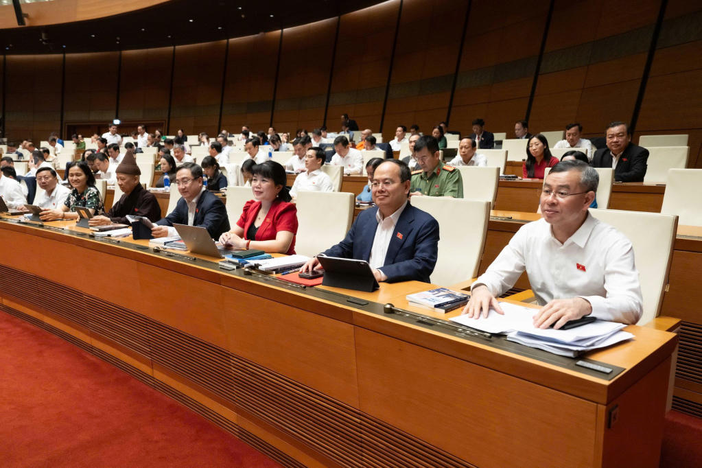 Đoàn ĐBQH tỉnh Quảng Ninh tham gia kỳ họp thứ nhất, Quốc hội khóa XVI, nhiệm kỳ 2026-2031. Ảnh: QMG