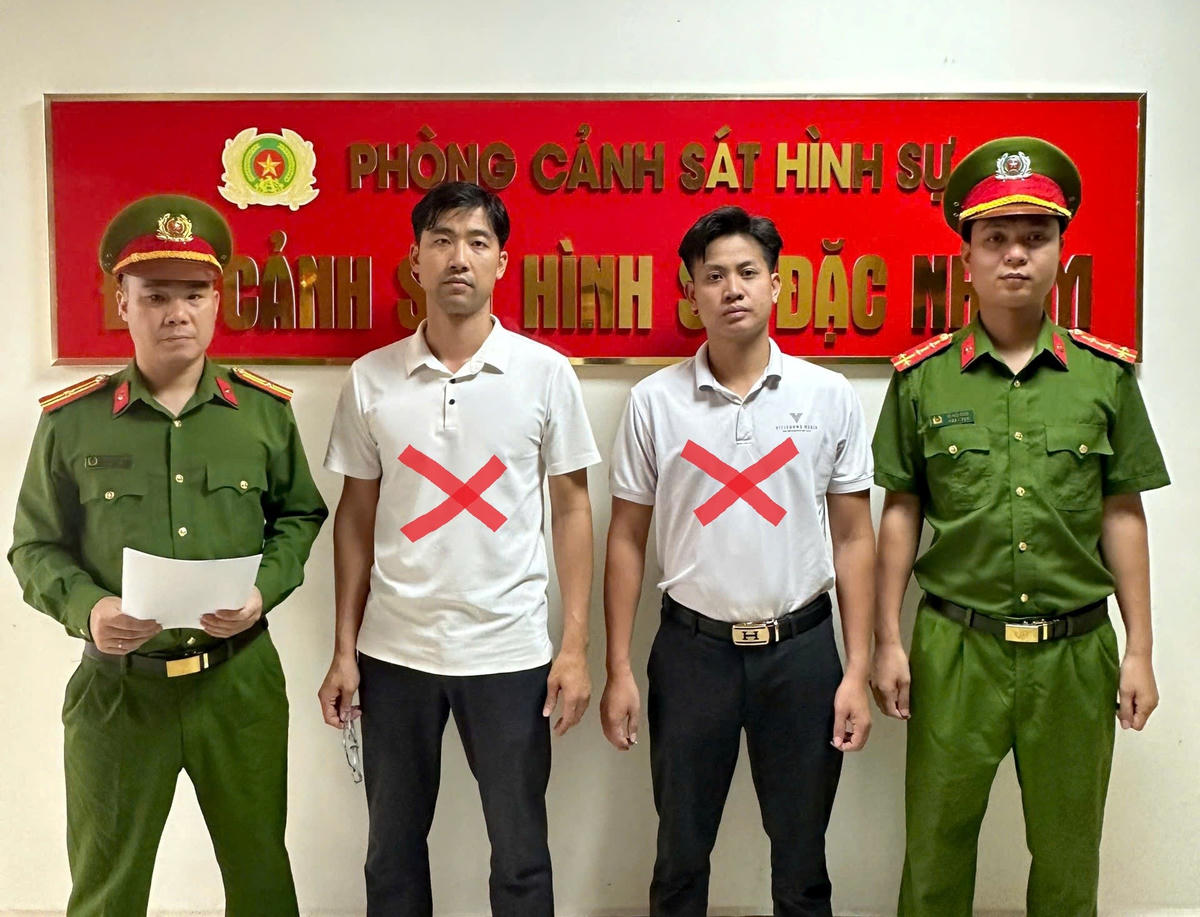 Các đối tượng Vũ Tùng Lâm và Nguyễn Văn Tài. Ảnh: CATP.&nbsp;