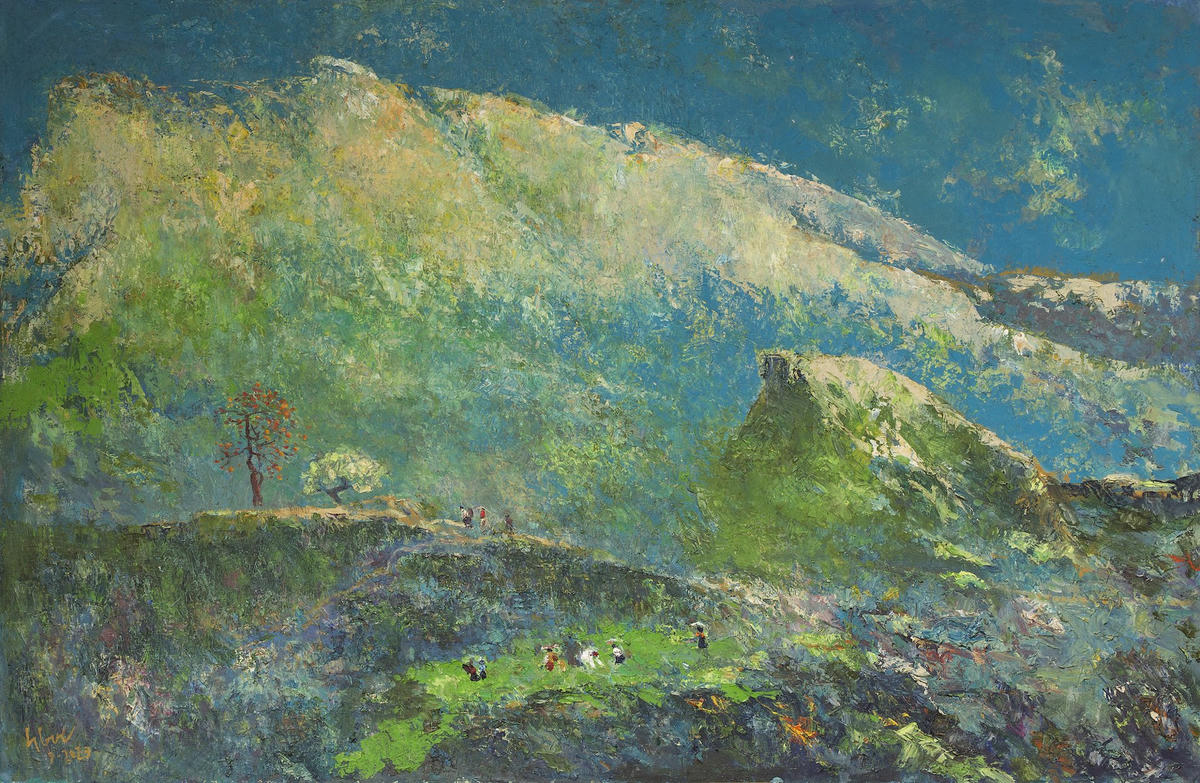 Một tác phẩm về vùng cao của họa sĩ Đỗ Đức.