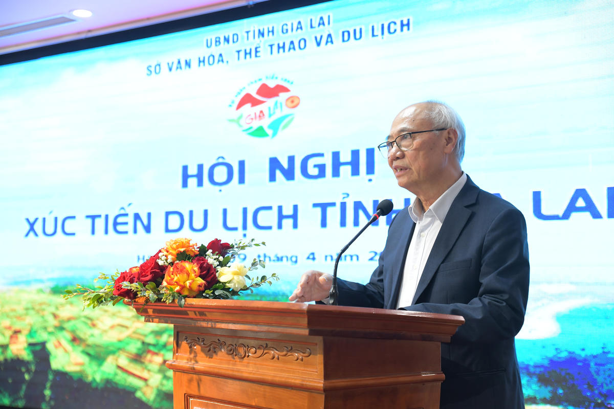 Ông Vũ Thế Bình - Chủ tịch Hiệp hội Du lịch Việt Nam phát biểu.