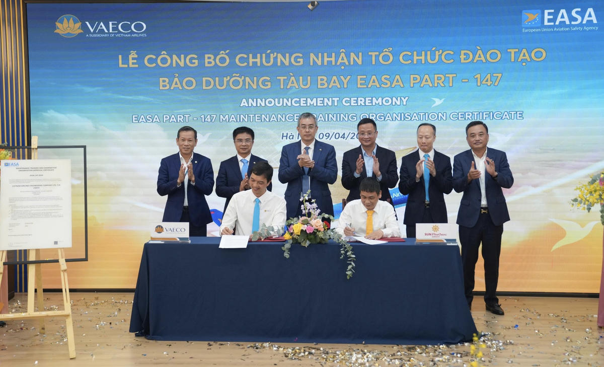 VAECO ký kết các thỏa thuận hợp tác đào tạo với Công ty TNHH Hàng không Mặt trời Phú Quốc (SPA).