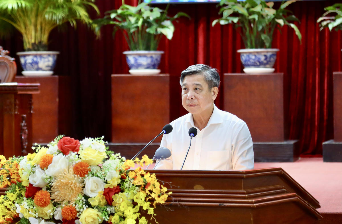 Ông&nbsp;Đồng Văn Thanh - Ủy viên Ban Chấp hành Trung ương Đảng, Phó Bí thư Thường trực Thành ủy, Chủ tịch HĐND TP Cần Thơ phát biểu tại hội nghị. Ảnh: Thanh Tiến