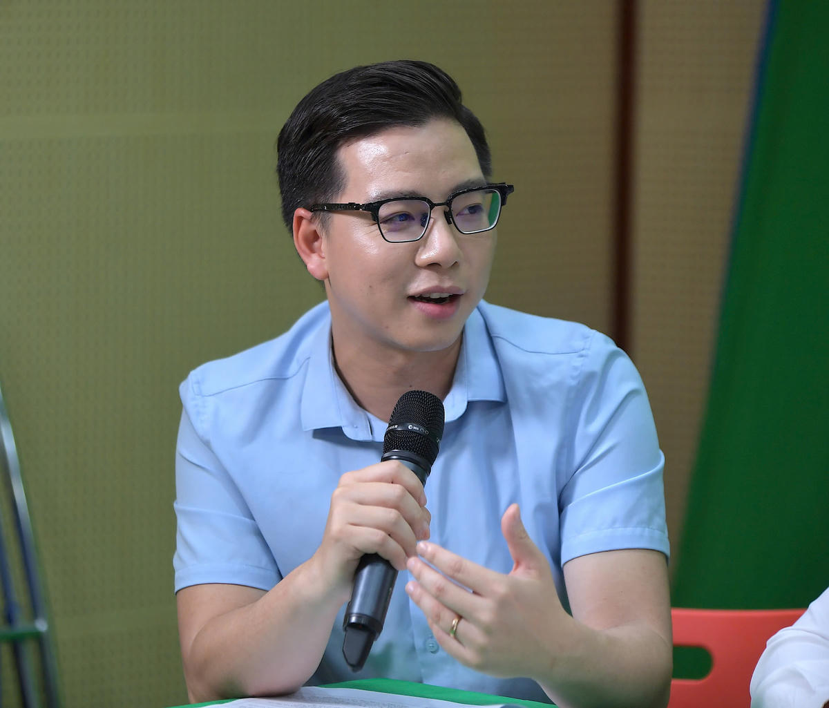 MC Hoàng Dương - Đài Truyền hình Việt Nam, cựu sinh viên chuyên ngành Báo truyền hình. Ảnh: Phạm Sỹ.