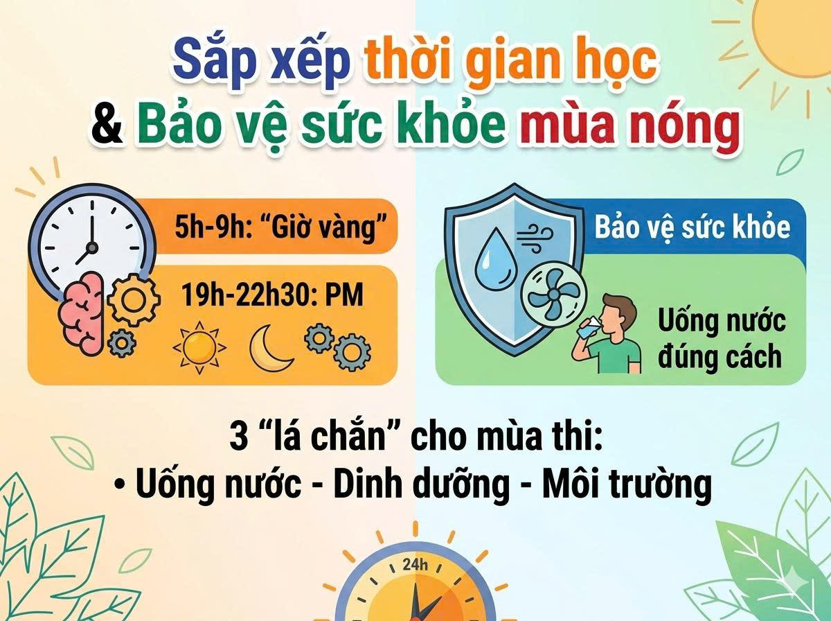 Chú trọng giữ sức khỏe “sĩ tử” trong mùa thi nắng nóng