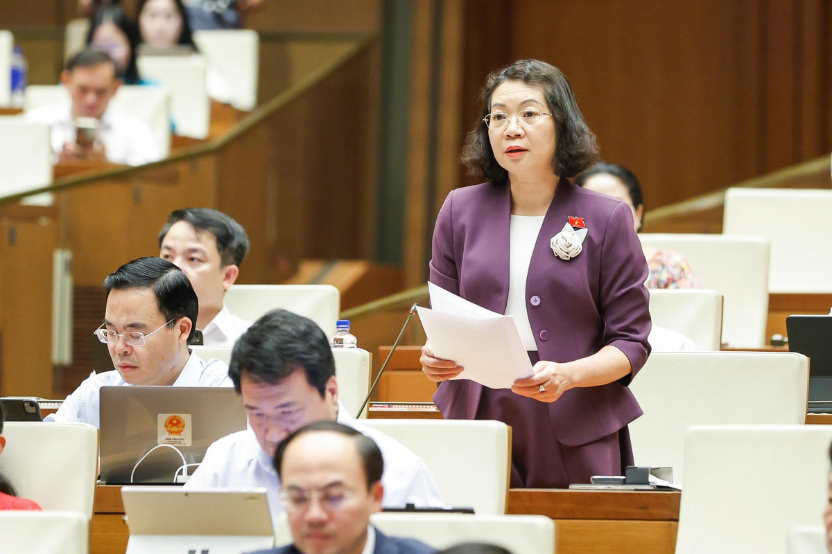 Bà Mai Thị Phương Hoa phát biểu (Ảnh: Quang Vinh)