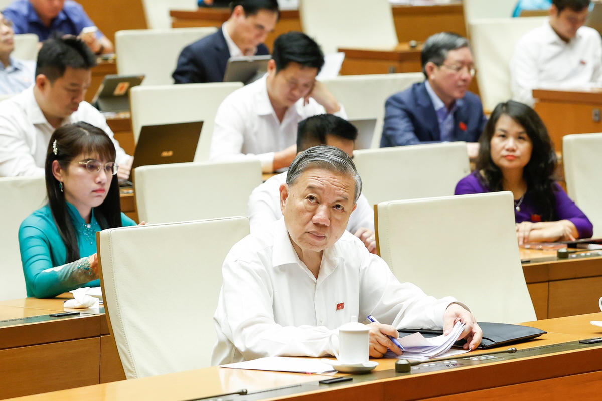 Tổng Bí thư, Chủ tịch nước Tô Lâm tham dự phiên thảo luận (Ảnh: Quang Vinh)