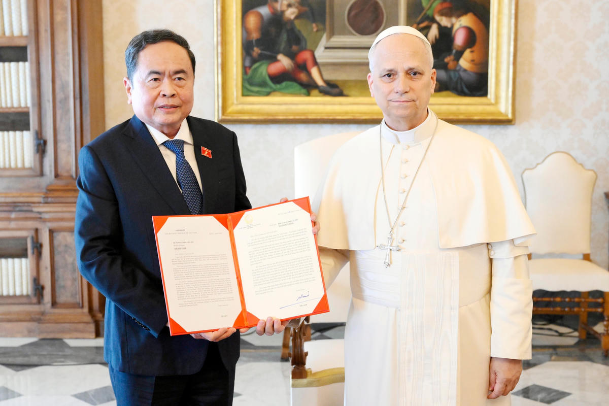 Chủ tịch Quốc hội Trần Thanh Mẫn hội kiến Giáo hoàng Leo XIV