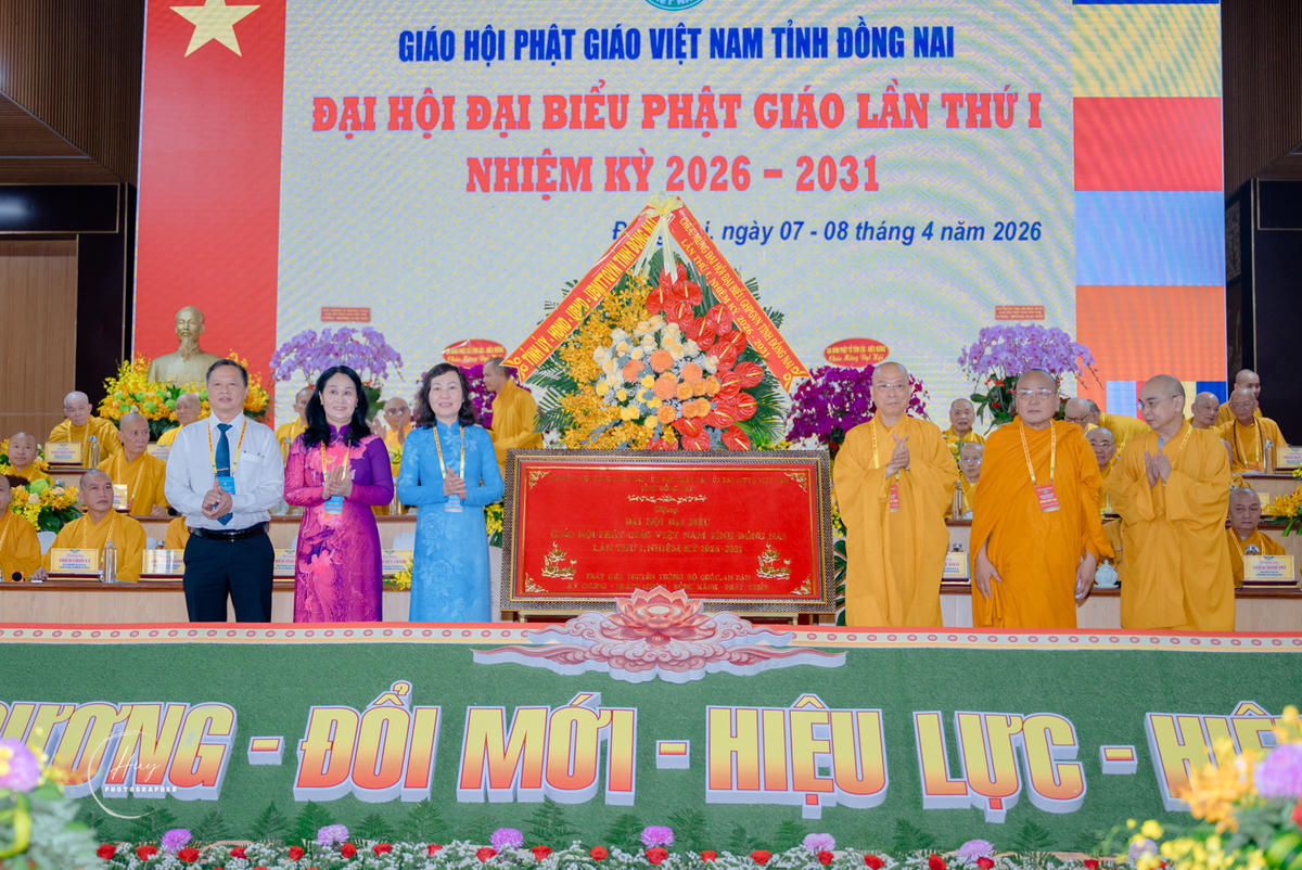 Đại hội Đại biểu Phật giáo tỉnh Đồng Nai lần thứ I, nhiệm kỳ 2026–2031 vừa tổ chức thành công và đề ra nhiều mục tiêu quan trọng trong giai đoạn mới. Ảnh: Đăng Huy.
