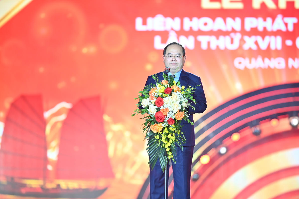  Bí thư Tỉnh ủy Quảng Ninh Quản Minh Cường phát biểu chào mừng&nbsp;Liên hoan Phát thanh toàn quốc lần thứ XVII – Quảng Ninh năm 2026.