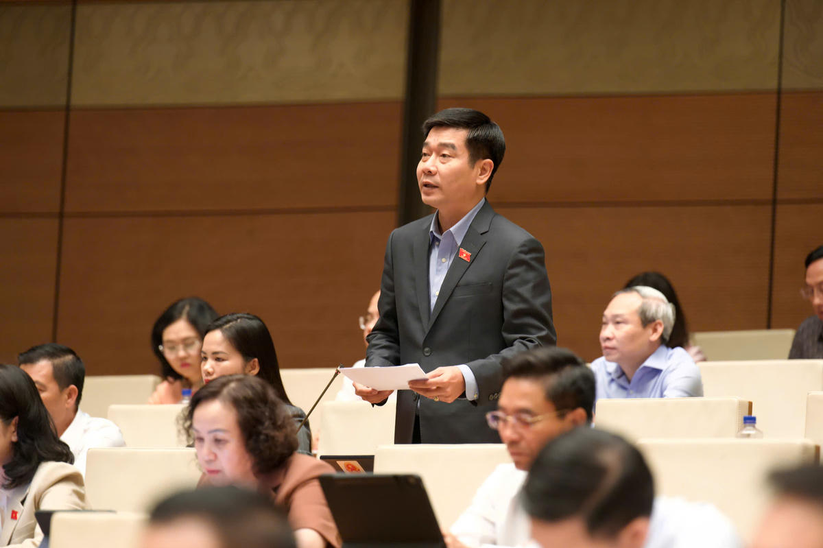 Đại biểu Lê Thanh Hoàn - ĐBQH tỉnh Thanh Hóa phát biểu. Ảnh: Quang Vinh
