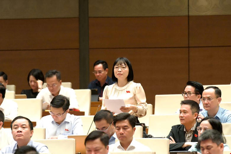 Bà Nguyễn Thị Việt Nga phát biểu&nbsp;