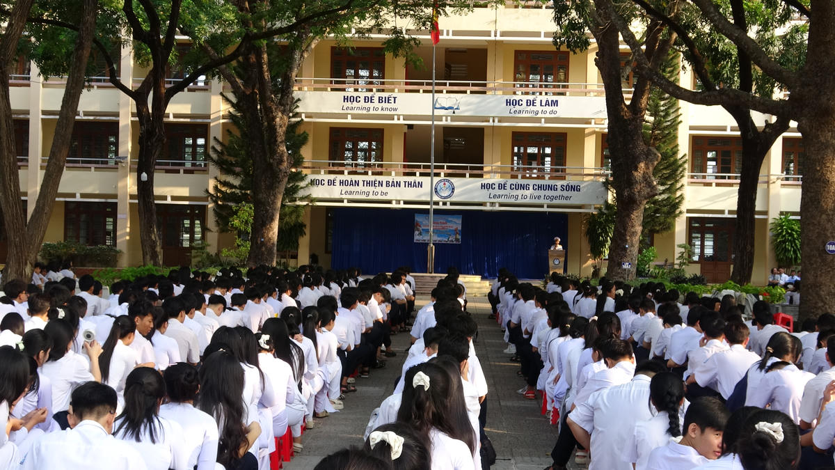 Các em học sinh tham dự chương trình. Ảnh: A.T.