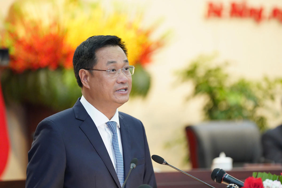 Bí thư Thành ủy Đà Nẵng Lê Ngọc Quang phát biểu. Ảnh: Nguyễn Tú.