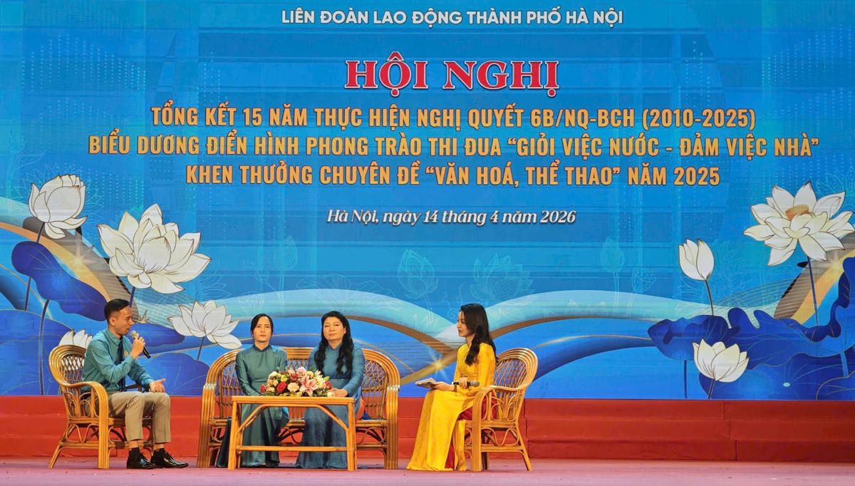 Ba gương mặt tiêu biểu chia sẻ những cách làm hay đơn vị đã triển khai trong thời gian qua để phong trào Giỏi việc nước, đảm việc nhà đi vào chiều sâu và mang lại giá trị thiết thực. Ảnh: PV