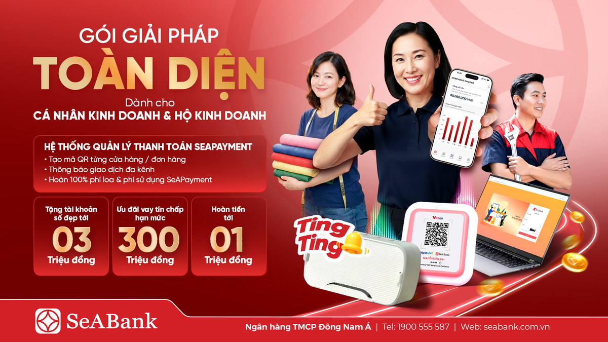 SeABank tung “combo” giải pháp toàn diện giúp hộ kinh doanh số hóa dòng tiền