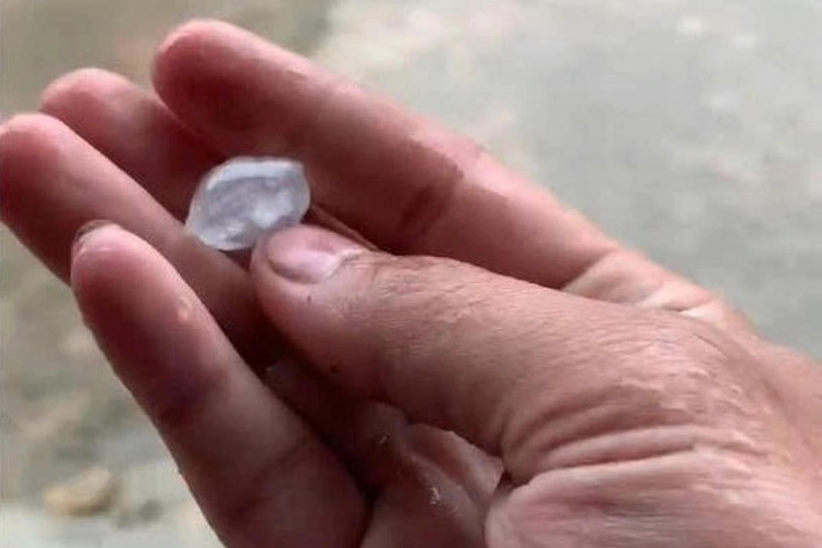 Mưa đá xảy ra xã miền núi Hùng Sơn. Ảnh: CV.