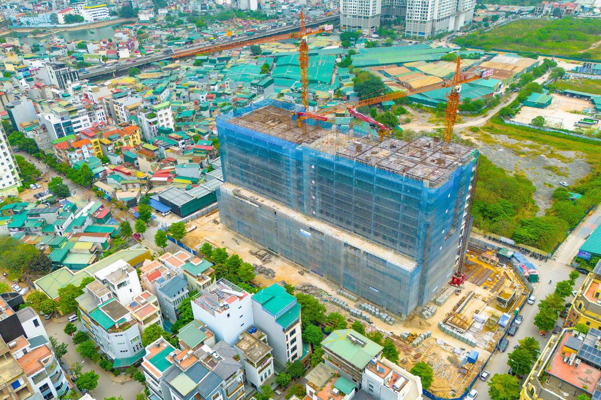 Dự án nhà ở xã hội Hạ Đình thời điểm đầu tháng 4/2026. Ảnh: V.Đ