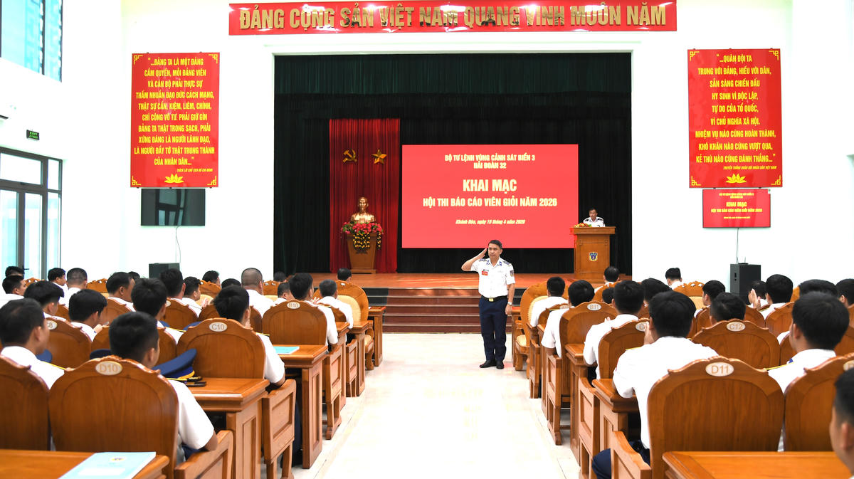 14 cán bộ cảnh sát biển tham gia Hội thi báo cáo viên giỏi 2026