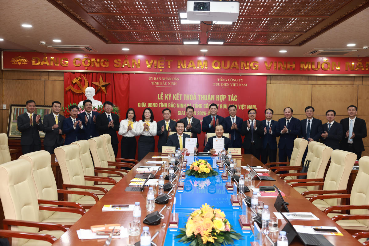 Lãnh đạo tỉnh Bắc Ninh và Tổng công ty Bưu điện Việt Nam ký kết thỏa thuận hợp tác giai đoạn 2026 - 2030.