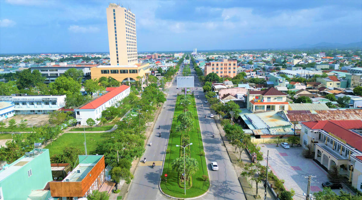 Một góc phường Tam Kỳ nhìn từ trên cao. Ảnh: Tấn Thành.