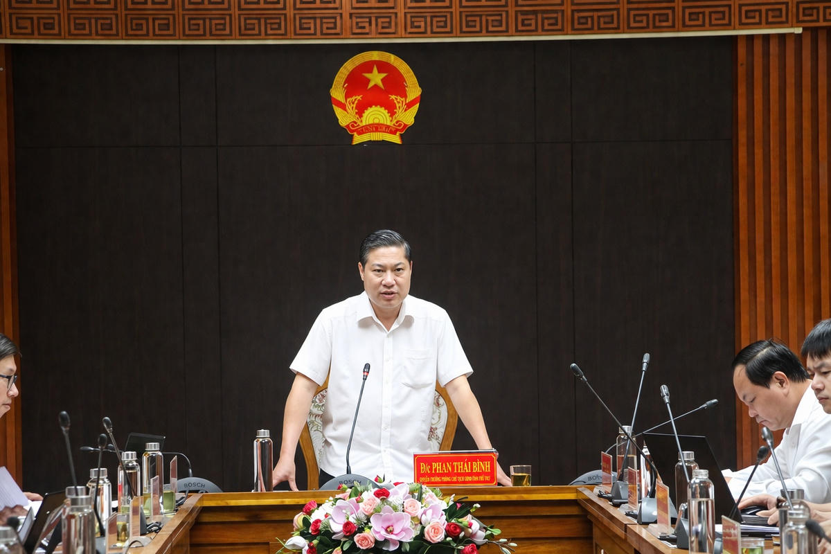 Ông Phan Thái Bình, Phó Chủ tịch UBND TP Đà Nẵng phát biểu kết luận buổi làm việc. Ảnh: Tấn Thành.