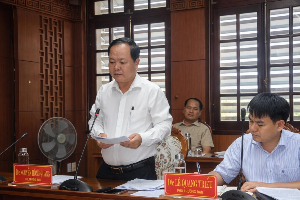 Ông Nguyễn Hồng Quang, Trưởng ban BQL KKT mở Chu Lai phát biểu. Ảnh: Chí Đại.