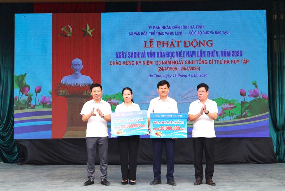 Ngày sách và văn hóa đọc tại ngôi trường mang tên Tổng Bí thư Hà Huy Tập
