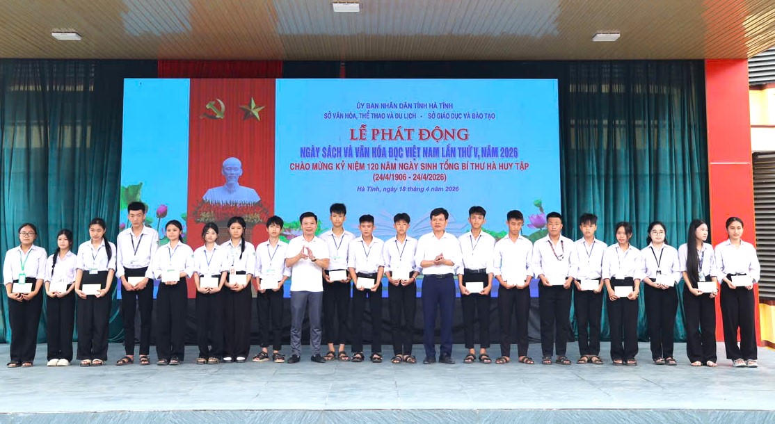 Ngày sách và văn hóa đọc tại ngôi trường mang tên Tổng Bí thư Hà Huy Tập