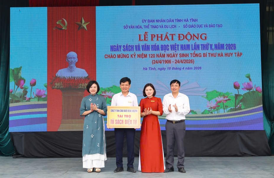 Ngày sách và văn hóa đọc tại ngôi trường mang tên Tổng Bí thư Hà Huy Tập