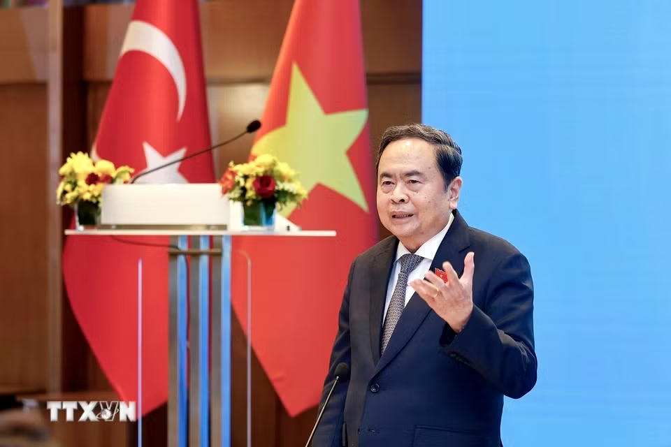 Chủ tịch Quốc hội Trần Thanh Mẫn phát biểu. (Ảnh: Doãn Tấn/TTXVN)