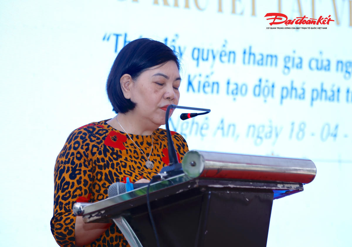 Bà Lưu Thị Hà - Chủ tịch Hội Người Khuyết tật tỉnh Nghệ An khẳng định, đây là dịp tôn vinh nghị lực sống và thúc đẩy quyền tham gia của người khuyết tật. Ảnh: ĐB