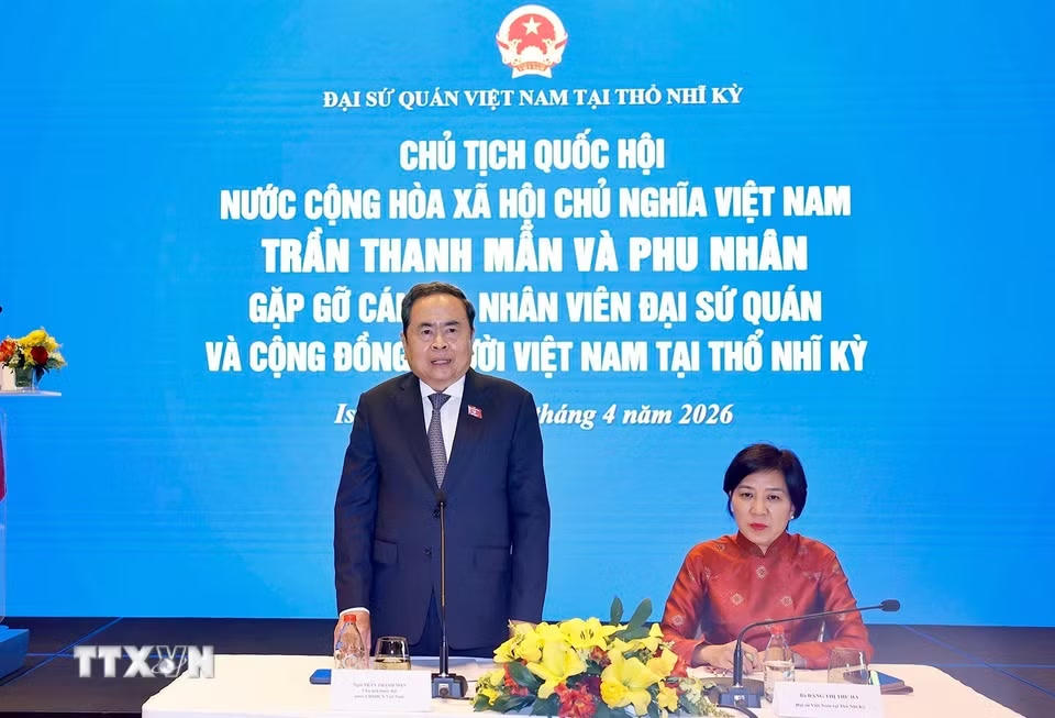 Chủ tịch Quốc hội Trần Thanh Mẫn phát biểu. (Ảnh: Doãn Tấn/TTXVN)