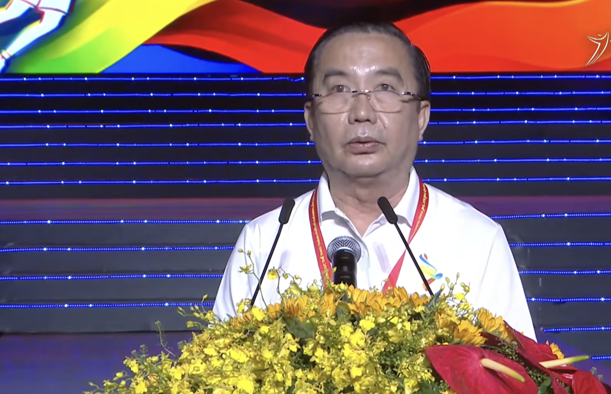 Ông Trần Thế Thuận, Trưởng Ban tổ chức Đại hội phát biểu tại lễ khai mạc. Ảnh: BTC.