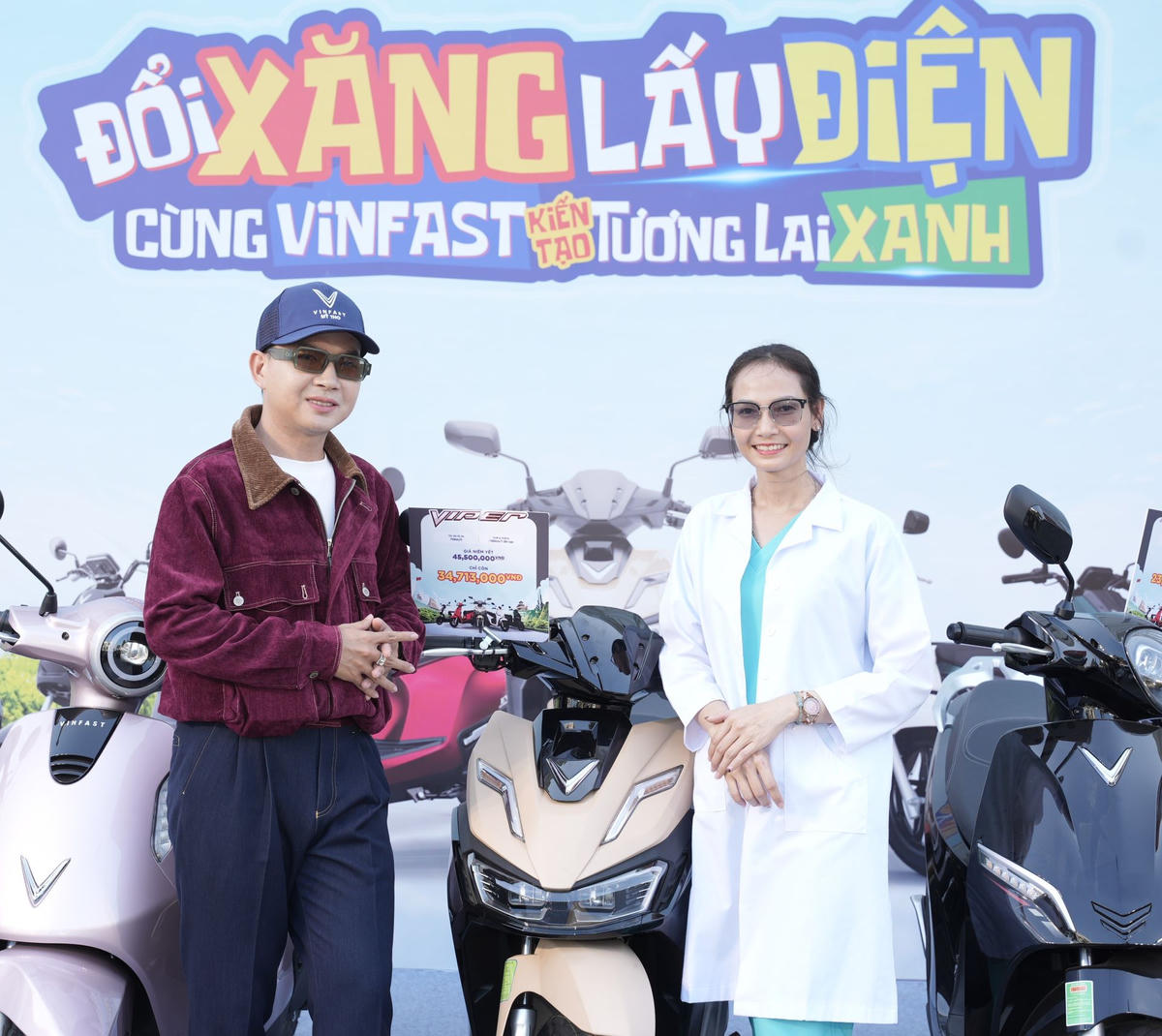 Mẫu xe đổi pin VinFast Viper thu hút sự quan tâm lớn tại sự kiện